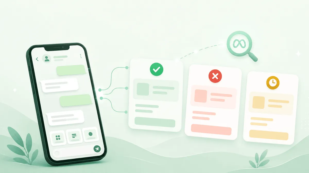 Approved and rejected WhatsApp message templates in Meta's template review process